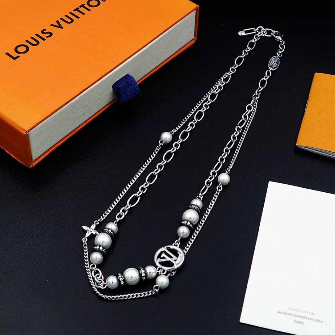 ルイヴィトン Louis Vuitton 25SSネックレス チョーカー ミッドナイト MicnightPearl レディース パール チェーン - 画像 2