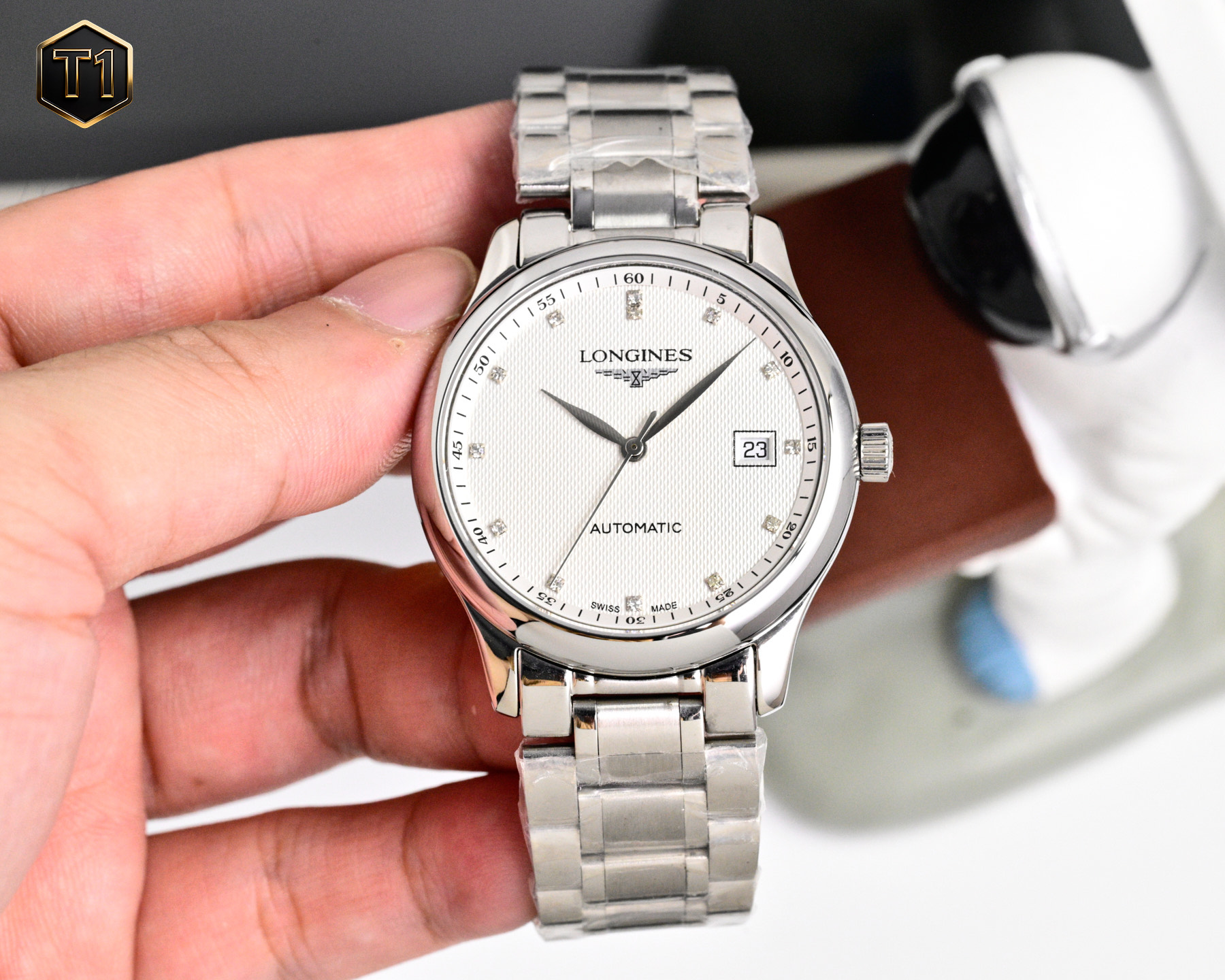 LONGINES ロンジン 腕時計 38.5mm 本革 通勤 白文字盤 全2色 - 画像 1