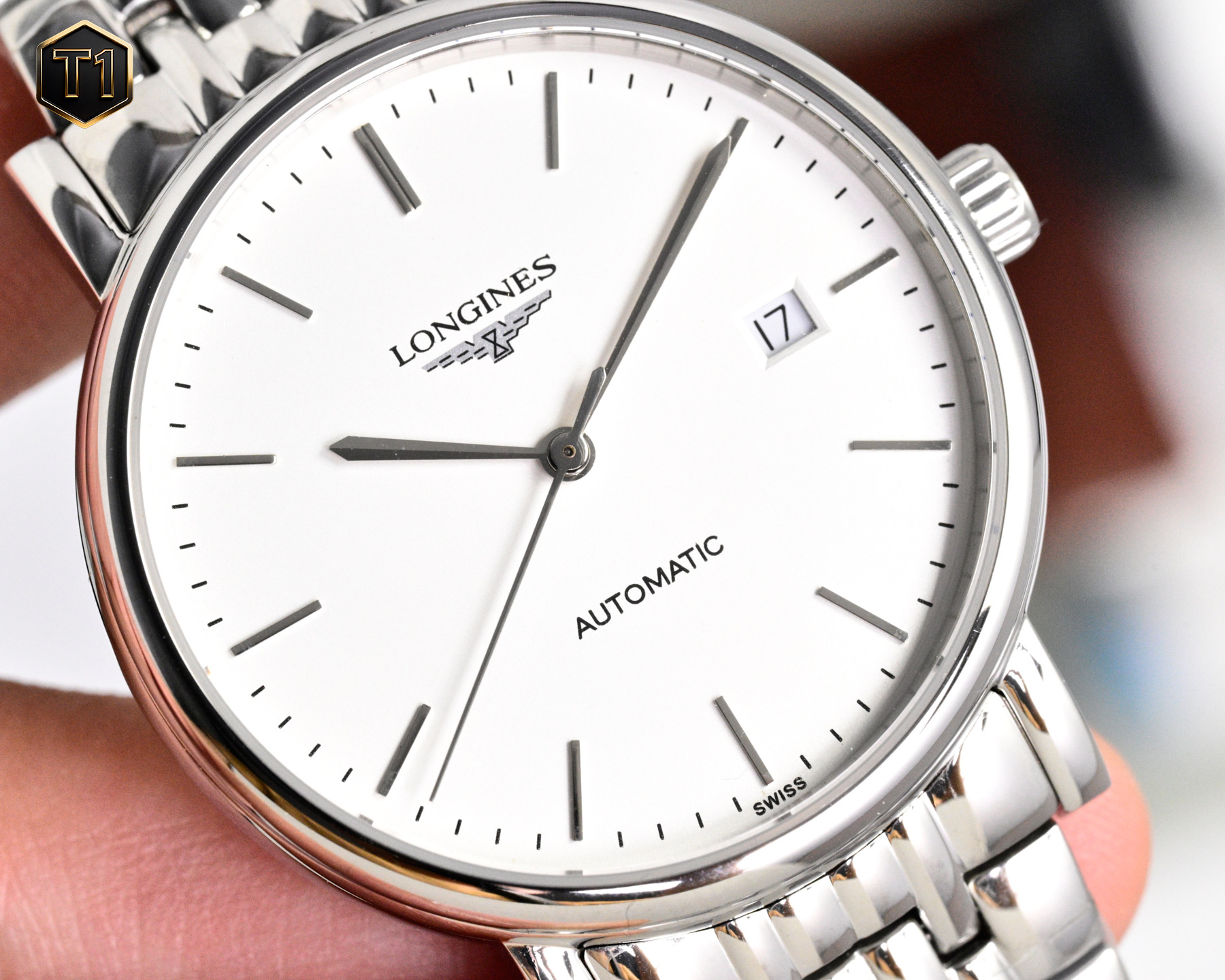 LONGINES ロンジン 腕時計 38.5mm 本革 通勤 白文字盤 全2色 - 画像 6
