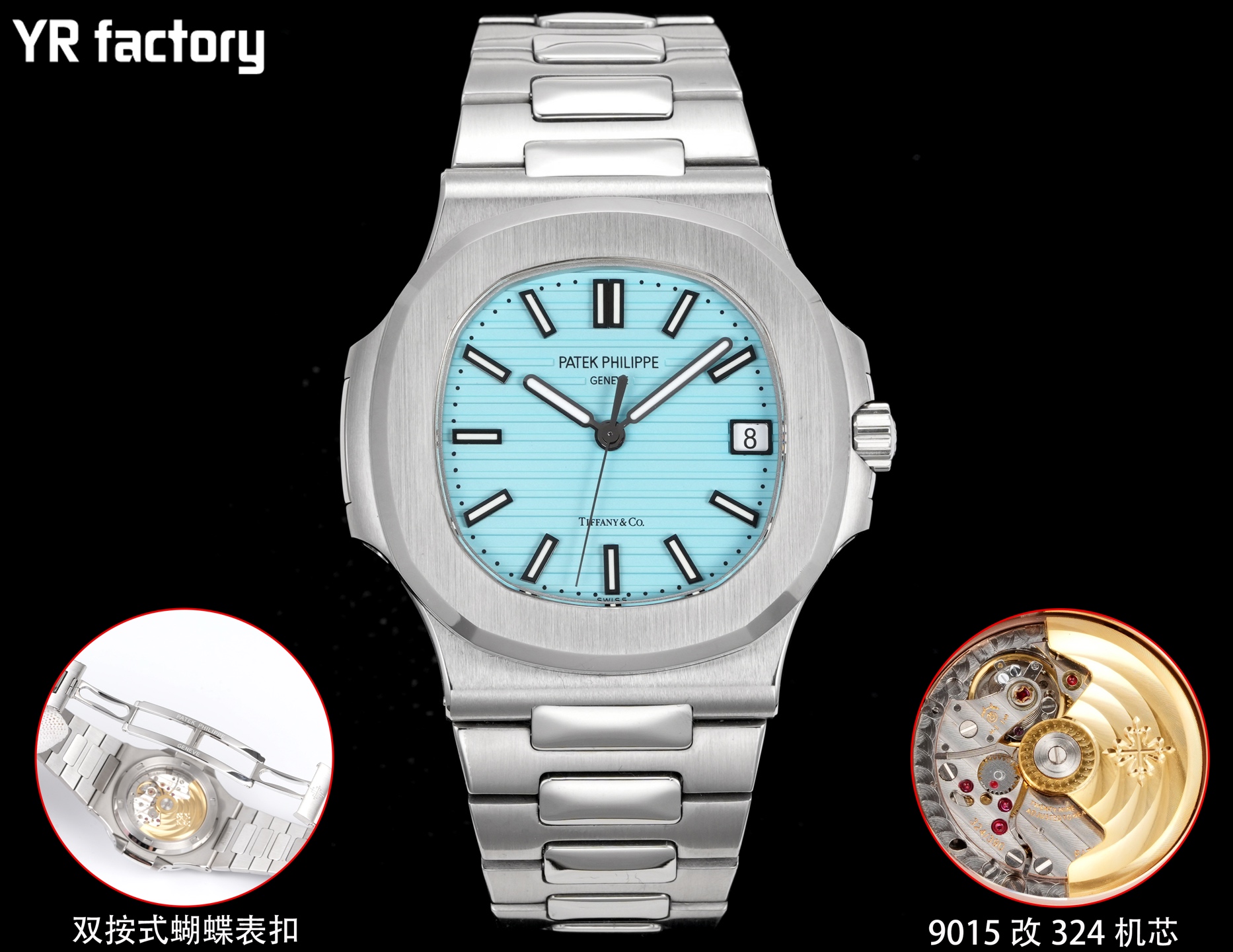 PATEK PHILIPPE パテックフィリップ 机械腕時計 耐衝撃 本革 40mm 全3色 - 画像 4
