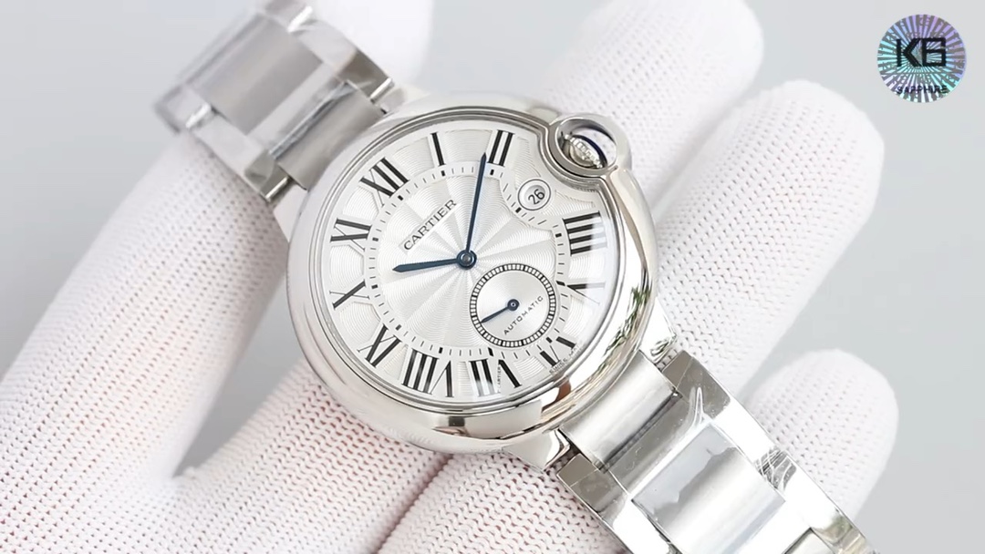 CARTIER カルティエ メンズ腕時計 42mm 自動巻き ブラック シルバー 全2色 - 画像 1