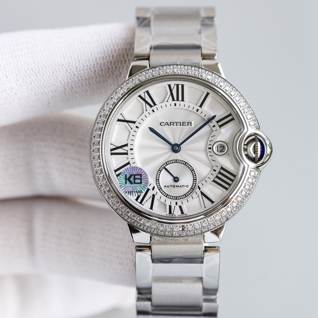 CARTIER カルティエ メンズ腕時計 本革 通勤 シルバー 全3色 - 画像 5
