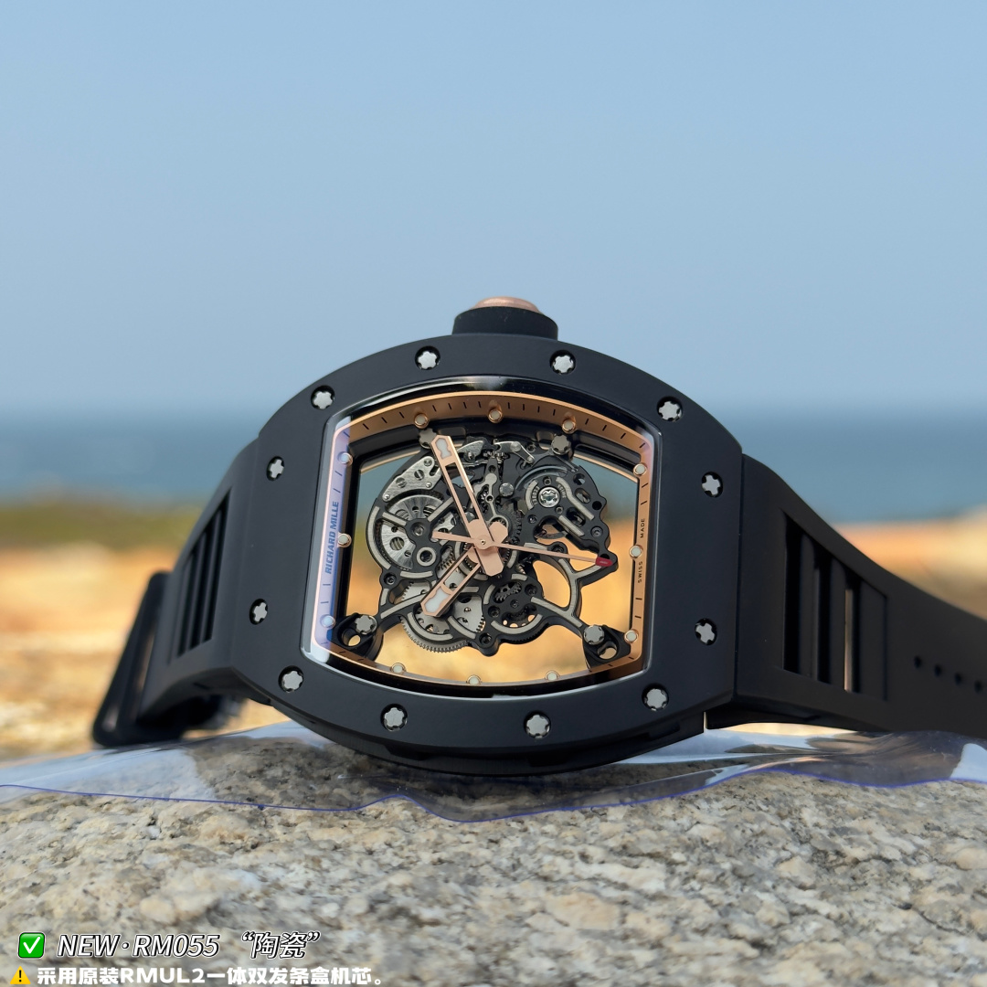 RICHARD MILLE リチャードミラー メンズ腕時計 真飛輪 本革 軽量 ブラック
