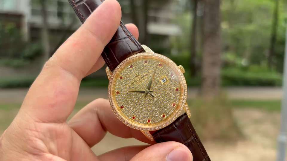 VACHERON CONSTANTIN ヴァシュロンコンスタンタン 机械腕時計 本革 通勤 ブラック - 画像 1