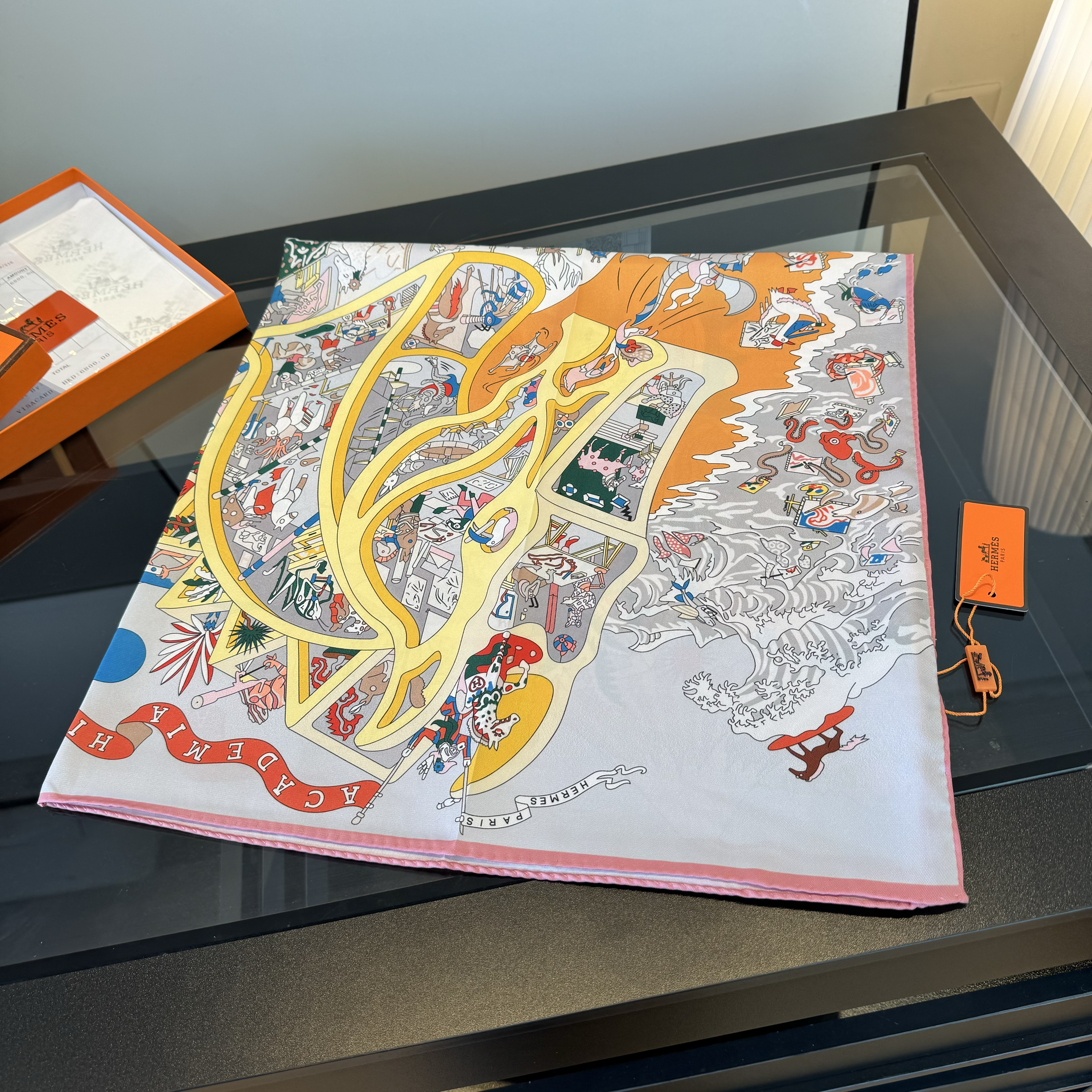 エルメス HERMES シルク アカデミア・イピカ ブラン スカーフ90  ジャン ヴェール  5色 - 画像 12