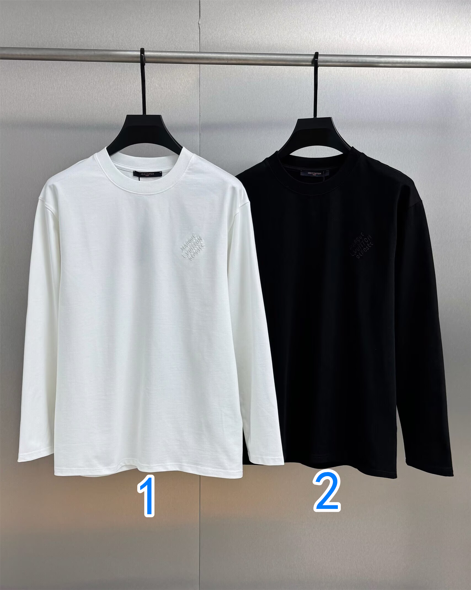 Louis Vuittonルイ・ヴィトン メンズ ロングスリーブTシャツ 黒/白 2色入