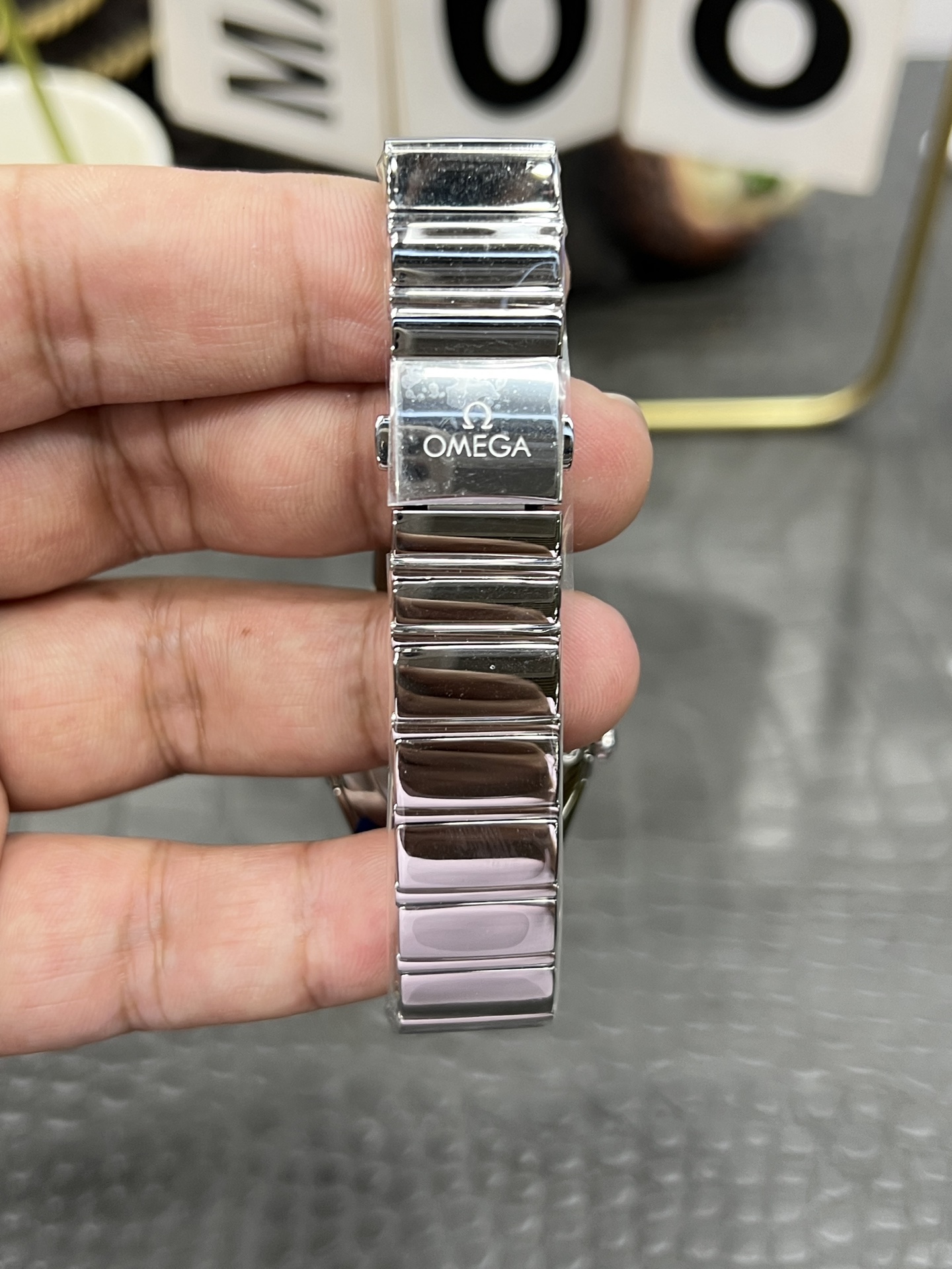 OMEGA オメガ レディース腕時計 セオリー 27mm 紫文字盤 ステンレスブレス ダイヤモンド ブラック - 画像 9