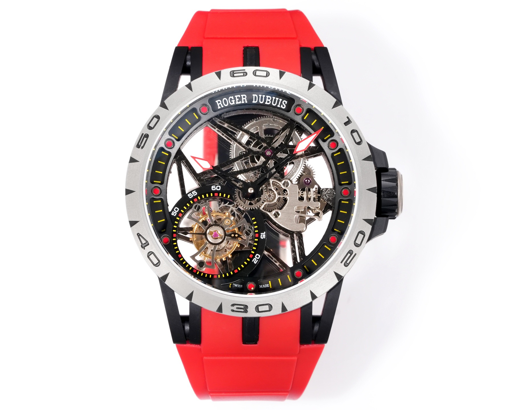 ROGER DUBUIS ロジェデュビーズ 腕時計 メンズ トゥールビヨン ミューブメント レッド