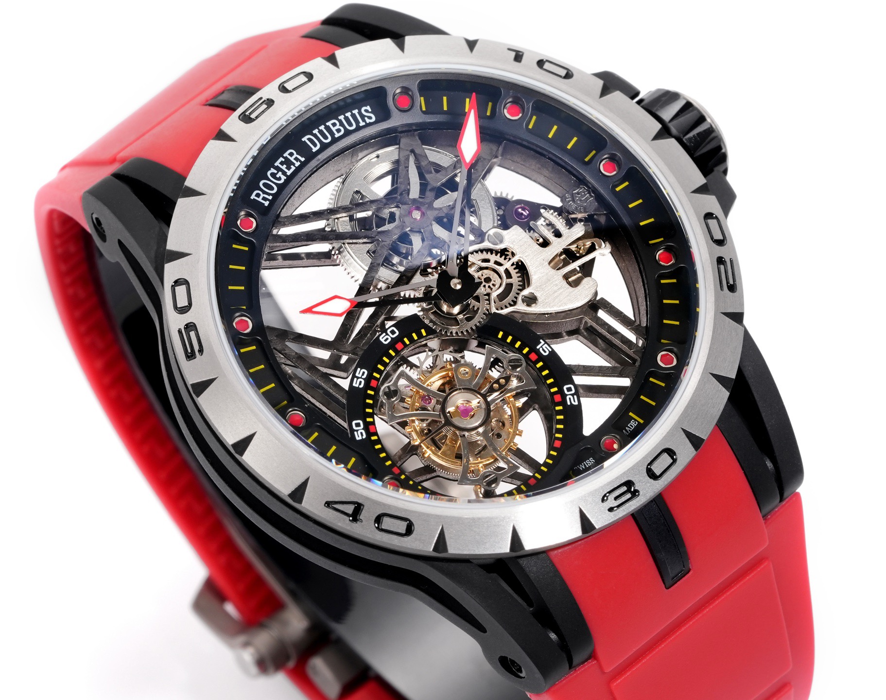 ROGER DUBUIS ロジェデュビーズ 腕時計 メンズ トゥールビヨン ミューブメント レッド - 画像 4