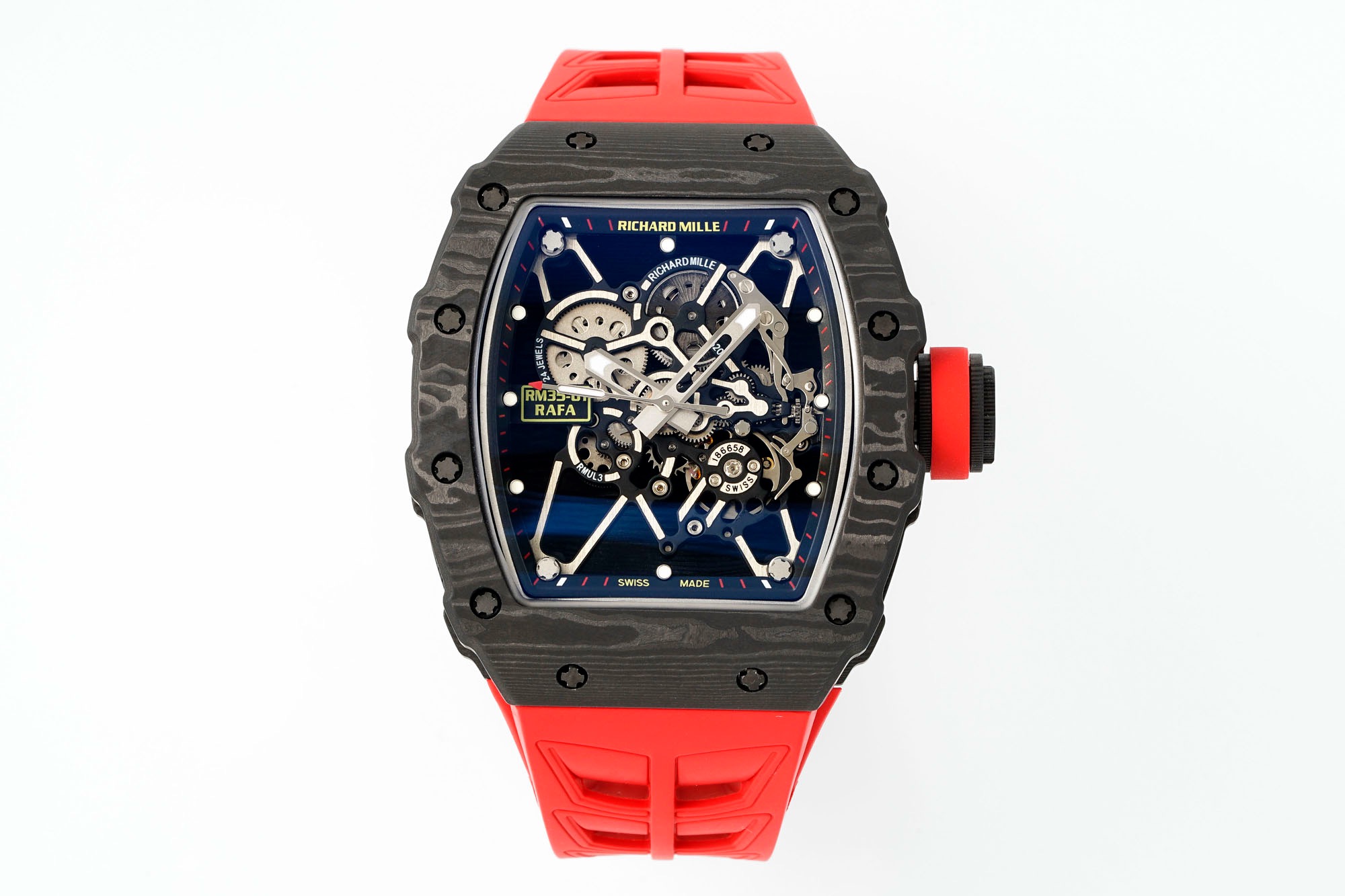 RICHARD MILLE リチャードミル 腕時計 メンズ 自動巻き 機械式 ファイバー スケルトン レッド ブラック