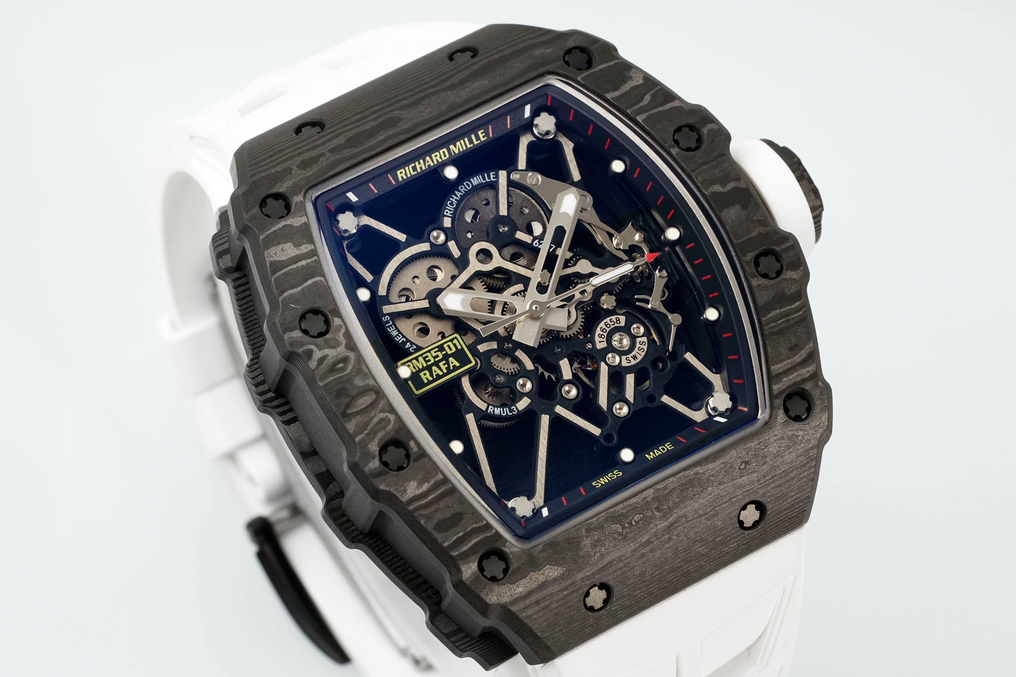 RICHARD MILLE リチャードミラー 腕時計 メンズ 自動巻き 軽量 ブラック ホワイト - 画像 2