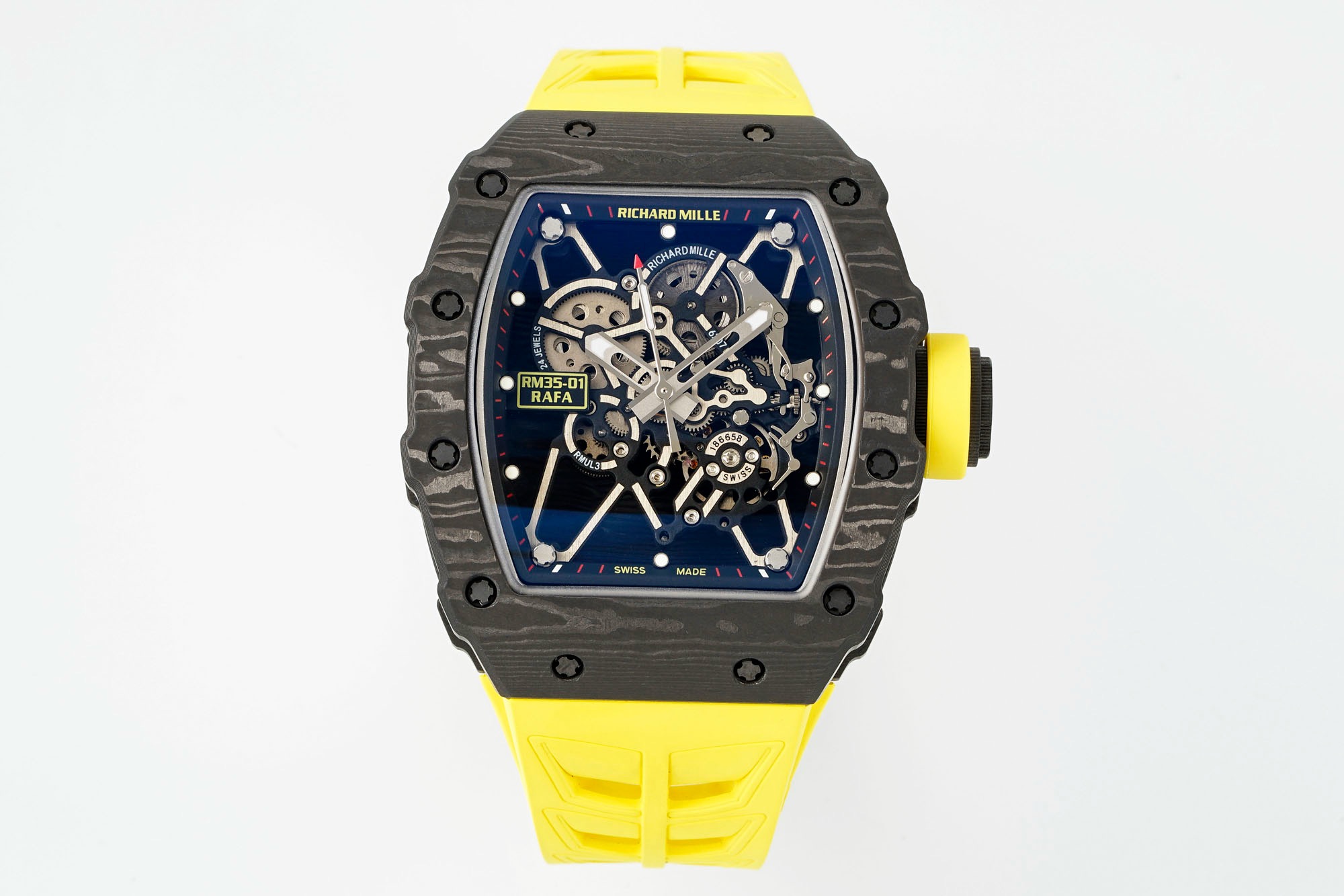 RICHARD MILLE リチャードミラー 腕時計 メンズ 自動巻き 機械式 カーボン ブラック イエロー - 画像 1