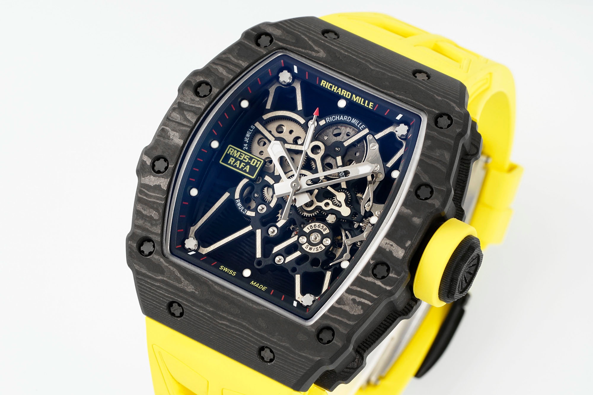 RICHARD MILLE リチャードミラー 腕時計 メンズ 自動巻き 機械式 カーボン ブラック イエロー - 画像 3