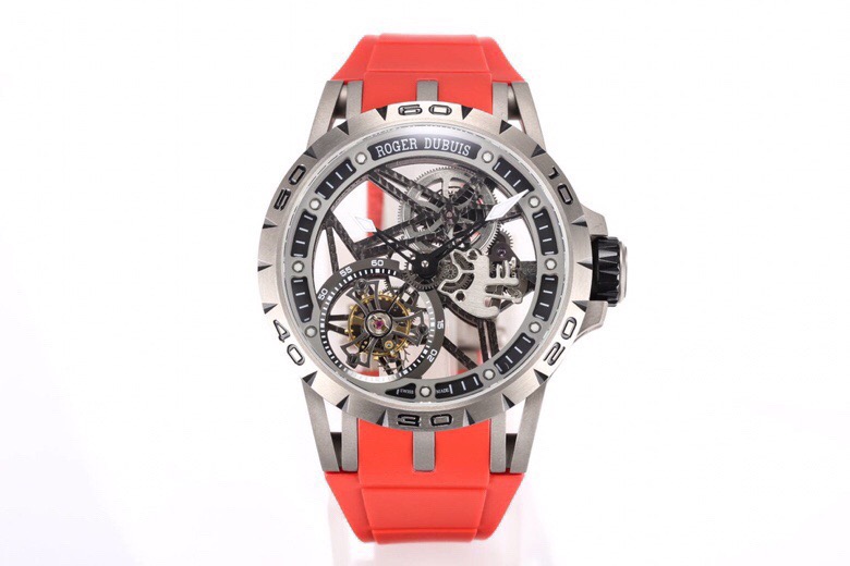 ROGER DUBUIS ロジェデュビス 腕時計 メンズ スケルトン 自動巻き レッド - 画像 1