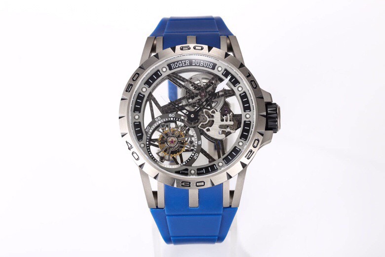 ROGER DUBUIS ロジャードゥビーズ 腕時計 メンズ 一體式陀飛輪 メカニカル ブルー - 画像 1