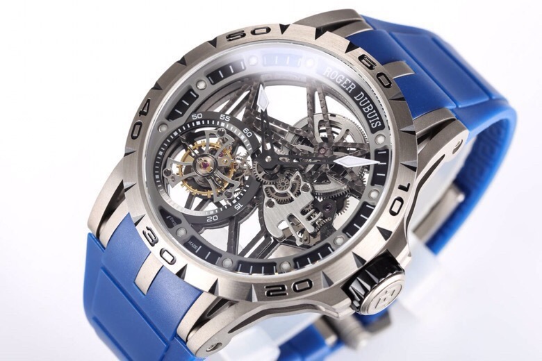 ROGER DUBUIS ロジャードゥビーズ 腕時計 メンズ 一體式陀飛輪 メカニカル ブルー - 画像 2