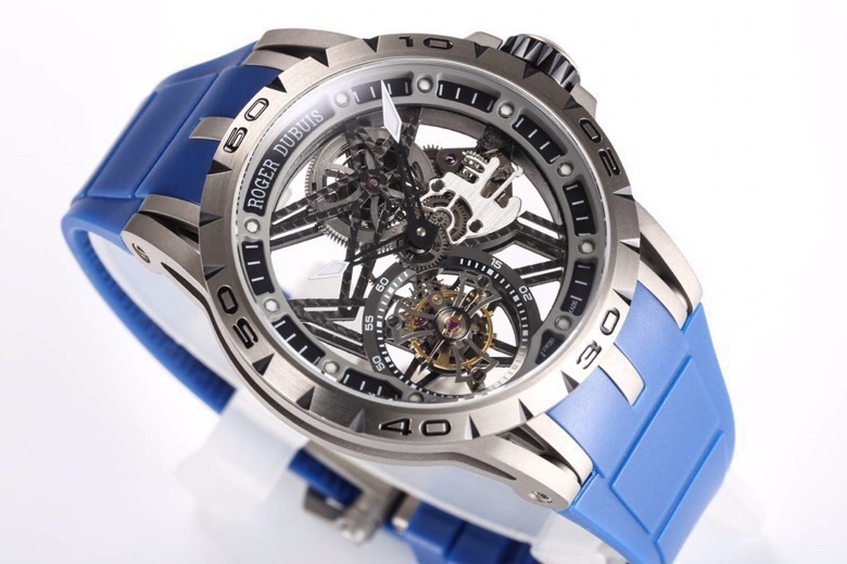 ROGER DUBUIS ロジャードゥビーズ 腕時計 メンズ 一體式陀飛輪 メカニカル ブルー - 画像 3