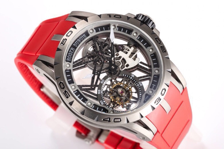 ROGER DUBUIS ロジェデュビュー 腕時計 メンズ トゥールビヨン メカニカル メンズ タイタン オレンジ - 画像 3