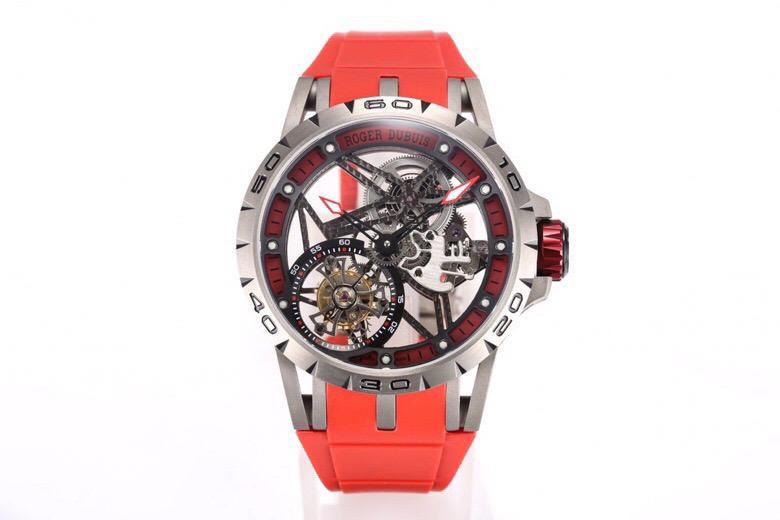 ROGER DUBUIS ロジェデュビス 腕時計 メンズ 一體陀飛輪 マニュアル ウォッチ レッド - 画像 1