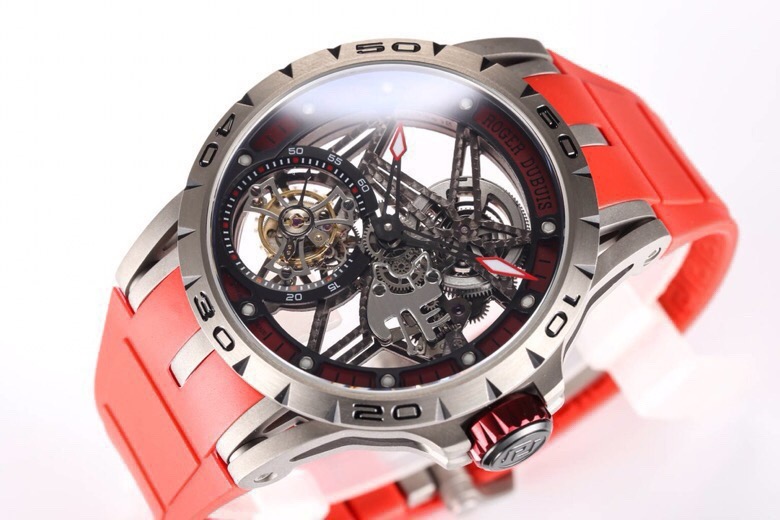 ROGER DUBUIS ロジェデュビス 腕時計 メンズ 一體陀飛輪 マニュアル ウォッチ レッド - 画像 2
