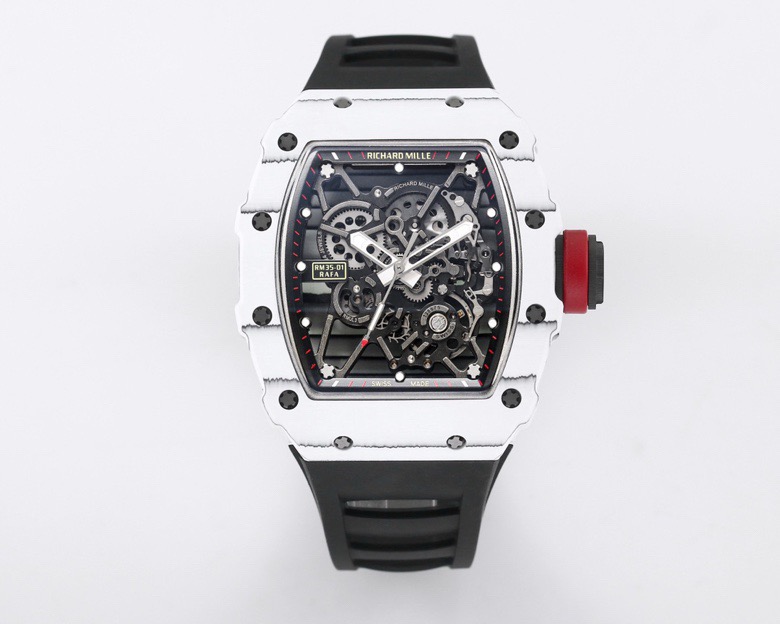 RICHARD MILLE リチャードミラー 腕時計 メンズ オートマチック 透明ケース ブラック レッド