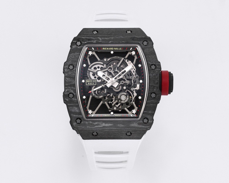 RICHARD MILLE リチャードミラー 腕時計 メンズ 自動巻き 機械式 炭素繊維 ブラック ホワイト - 画像 1