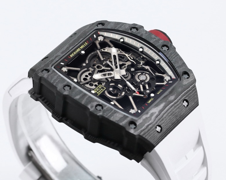 RICHARD MILLE リチャードミラー 腕時計 メンズ 自動巻き 機械式 炭素繊維 ブラック ホワイト - 画像 9