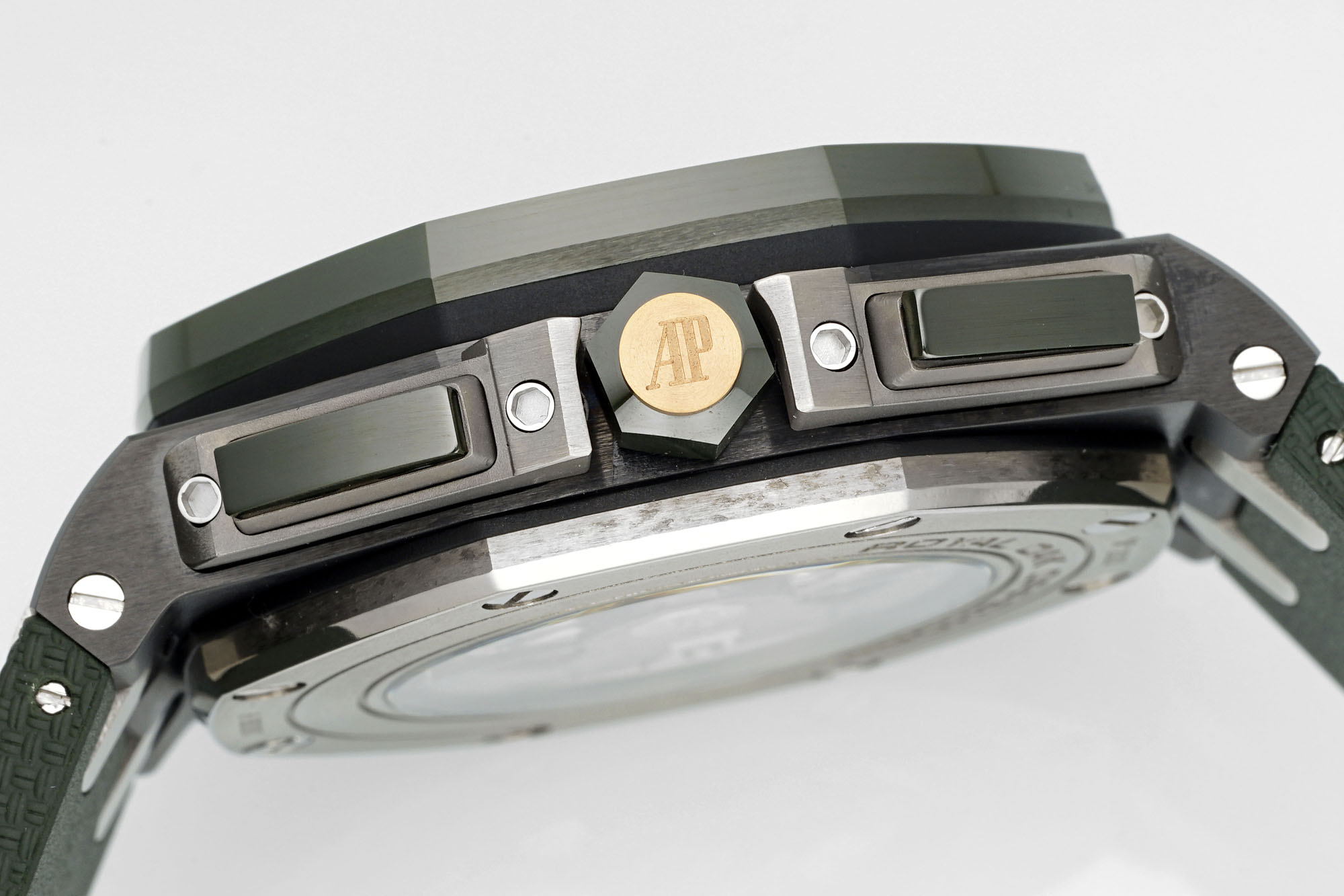 AP AUDERMARS PIGUET オーデマ・ピゲ メンズ 腕時計 クロノグラフ 本革 軽量 グリーン - 画像 6