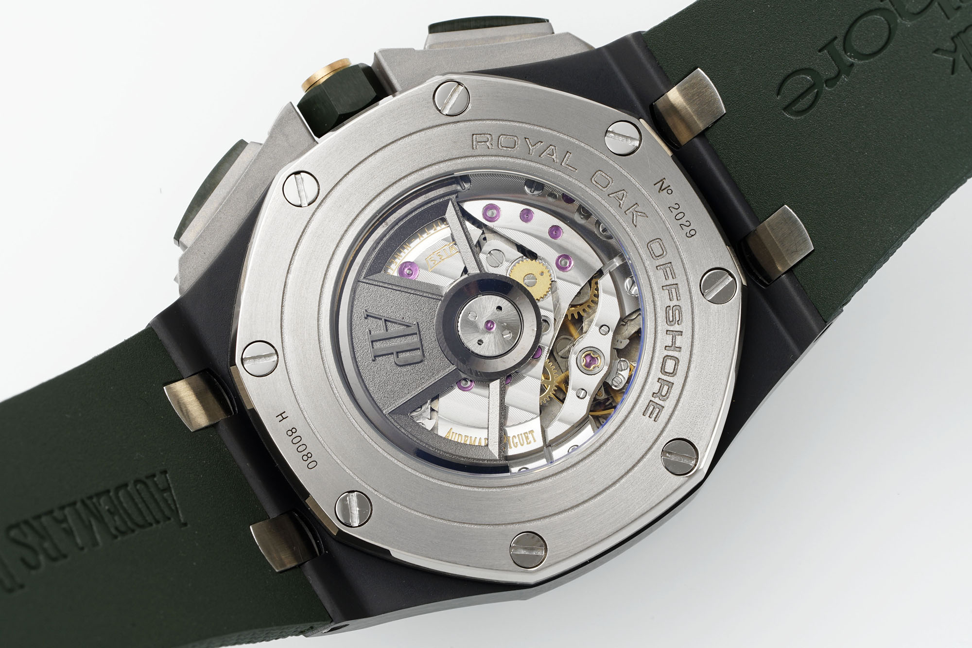 AP AUDERMARS PIGUET オーデマ・ピゲ メンズ 腕時計 クロノグラフ 本革 軽量 グリーン - 画像 8
