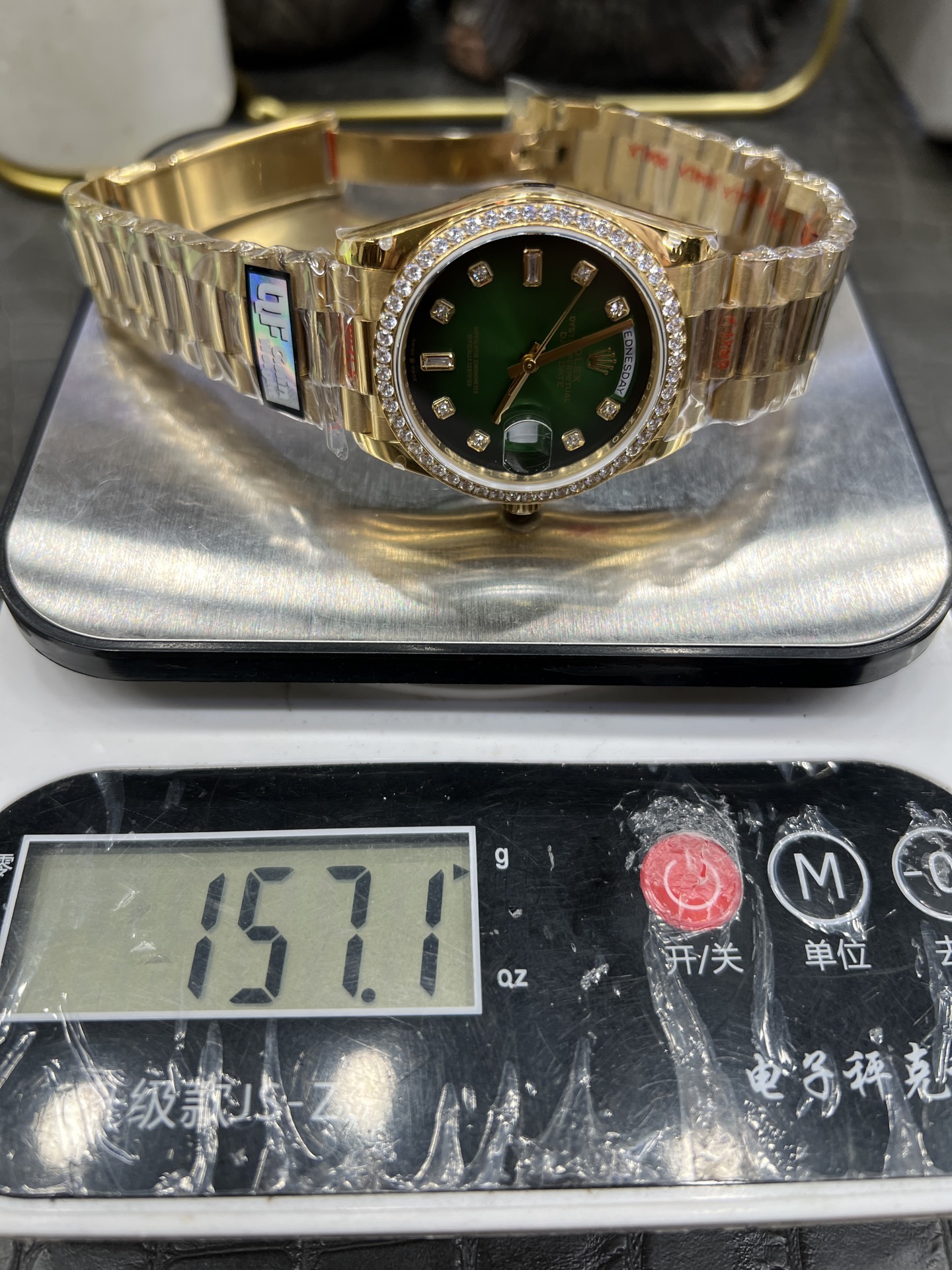 ROLEX ロレックス 星期日型 腕時計 メンズ 自動巻き 機械式 36mm 煙燻緑 ダイヤル インデックス 157g 重し付き - 画像 9