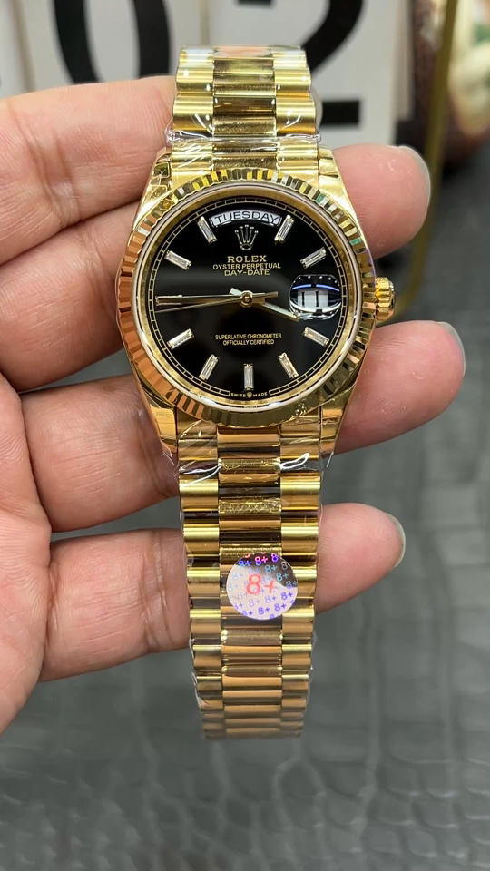 ROLEX ロレックス デイデイト 腕時計 メンズ 自動巻き 黒文字盤 ブラック