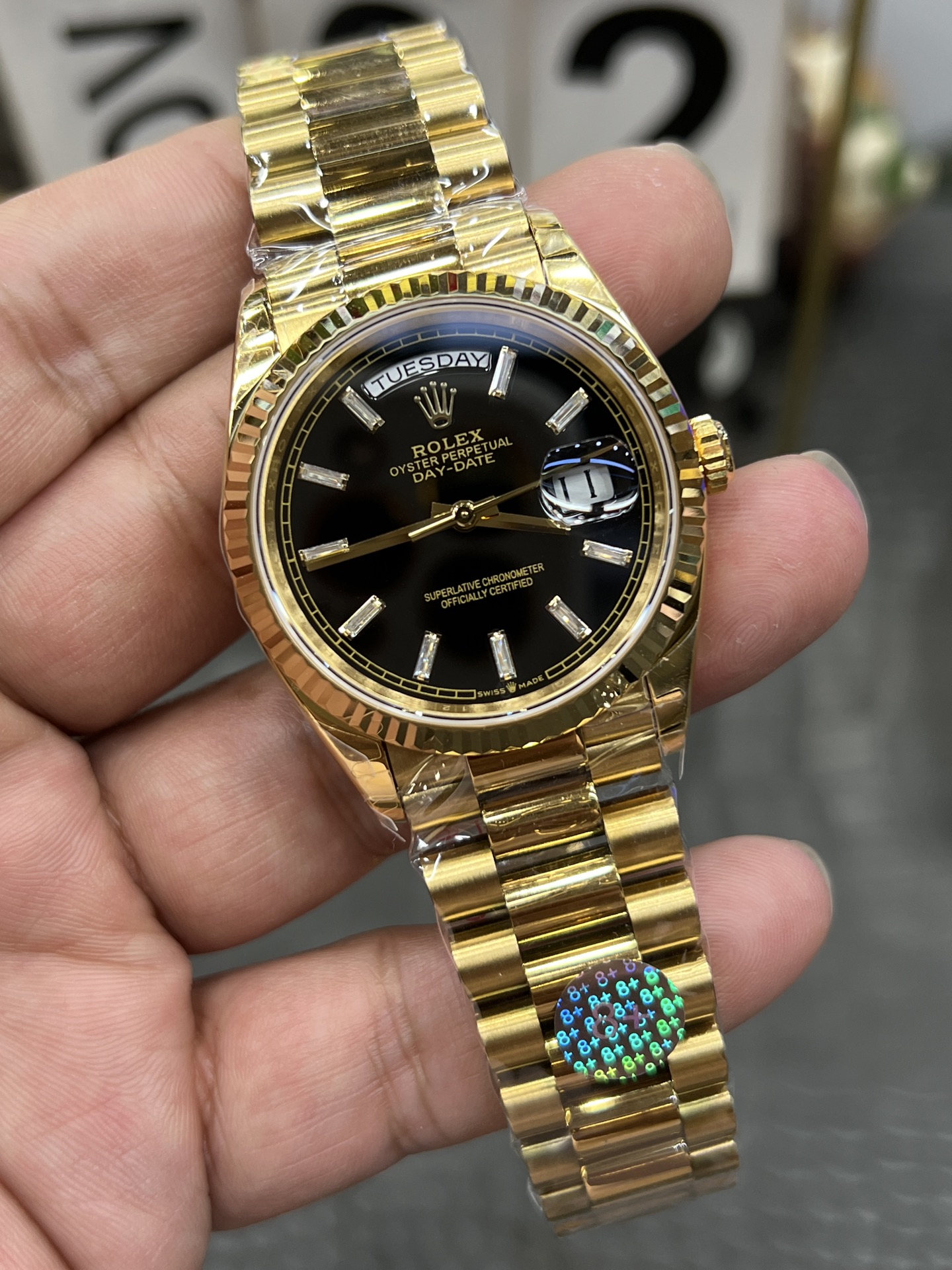 ROLEX ロレックス デイトジャスト 腕時計 メンズ 自動巻き 機械式 36mm ブラック ゴールド - 画像 2