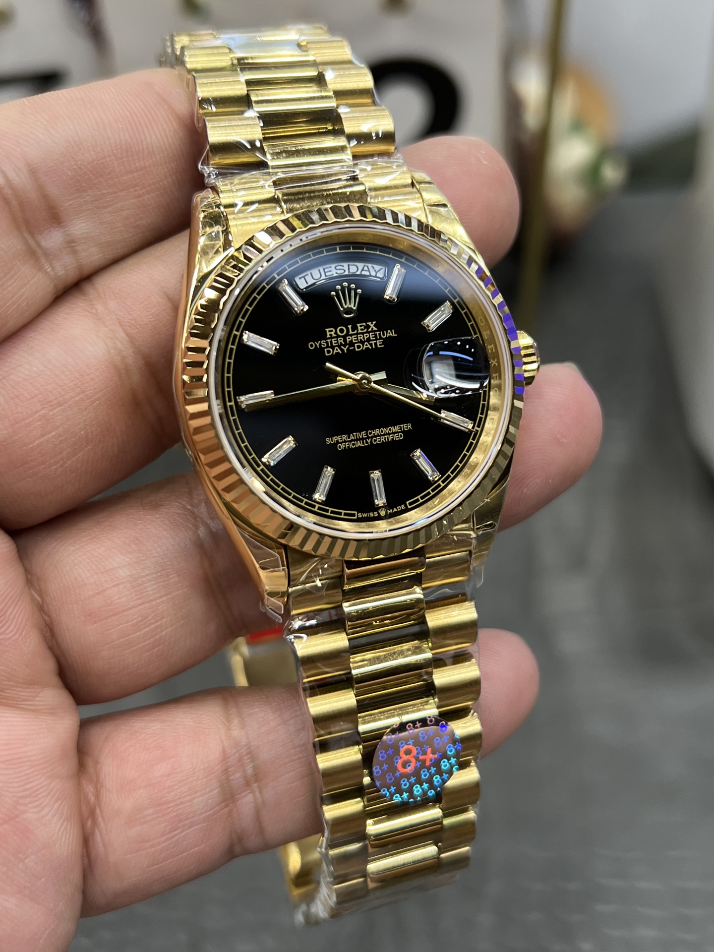 ROLEX ロレックス デイトジャスト 腕時計 メンズ 自動巻き 機械式 36mm ブラック ゴールド - 画像 3