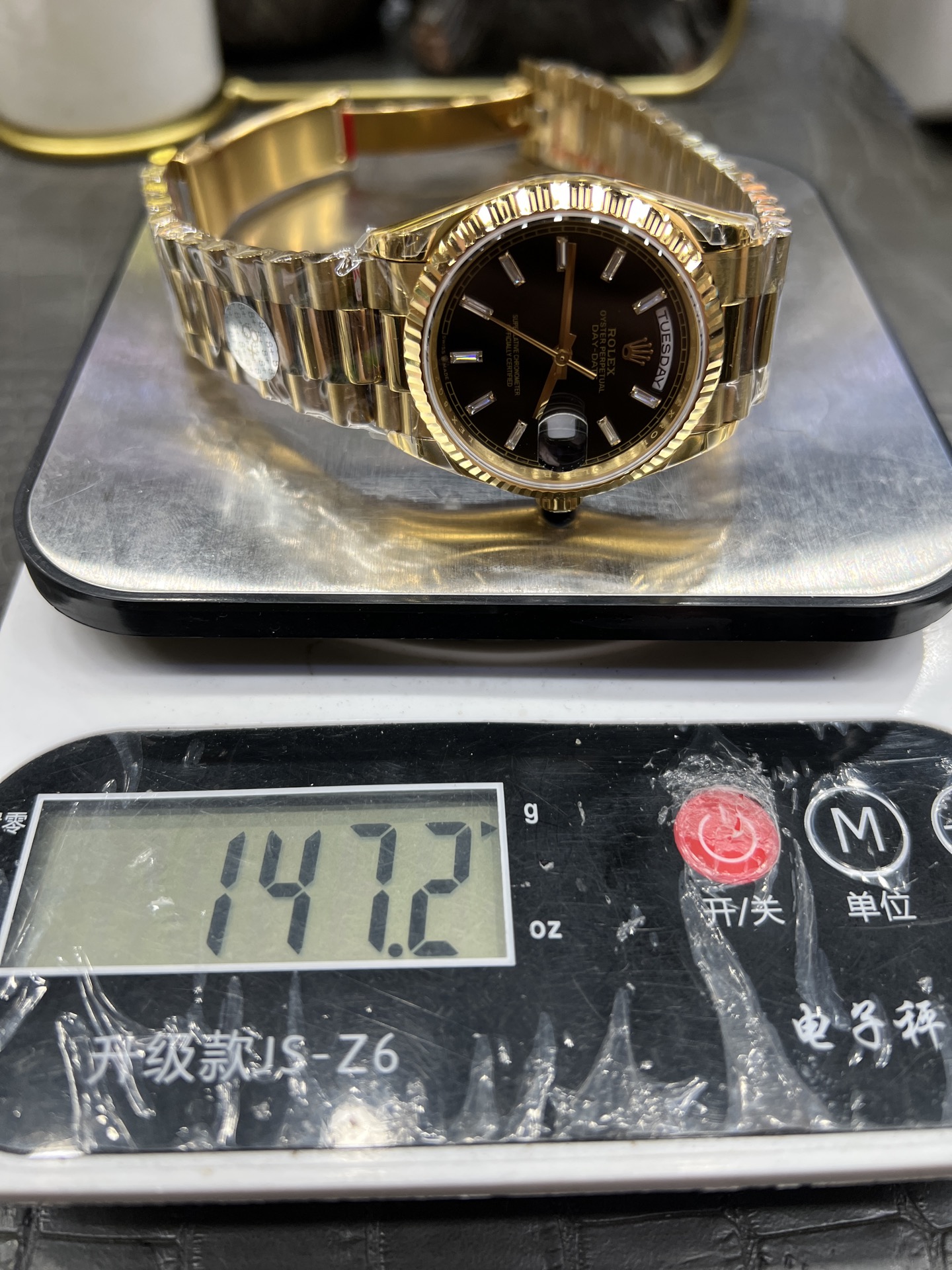 ROLEX ロレックス デイトジャスト 腕時計 メンズ 自動巻き 機械式 36mm ブラック ゴールド - 画像 9
