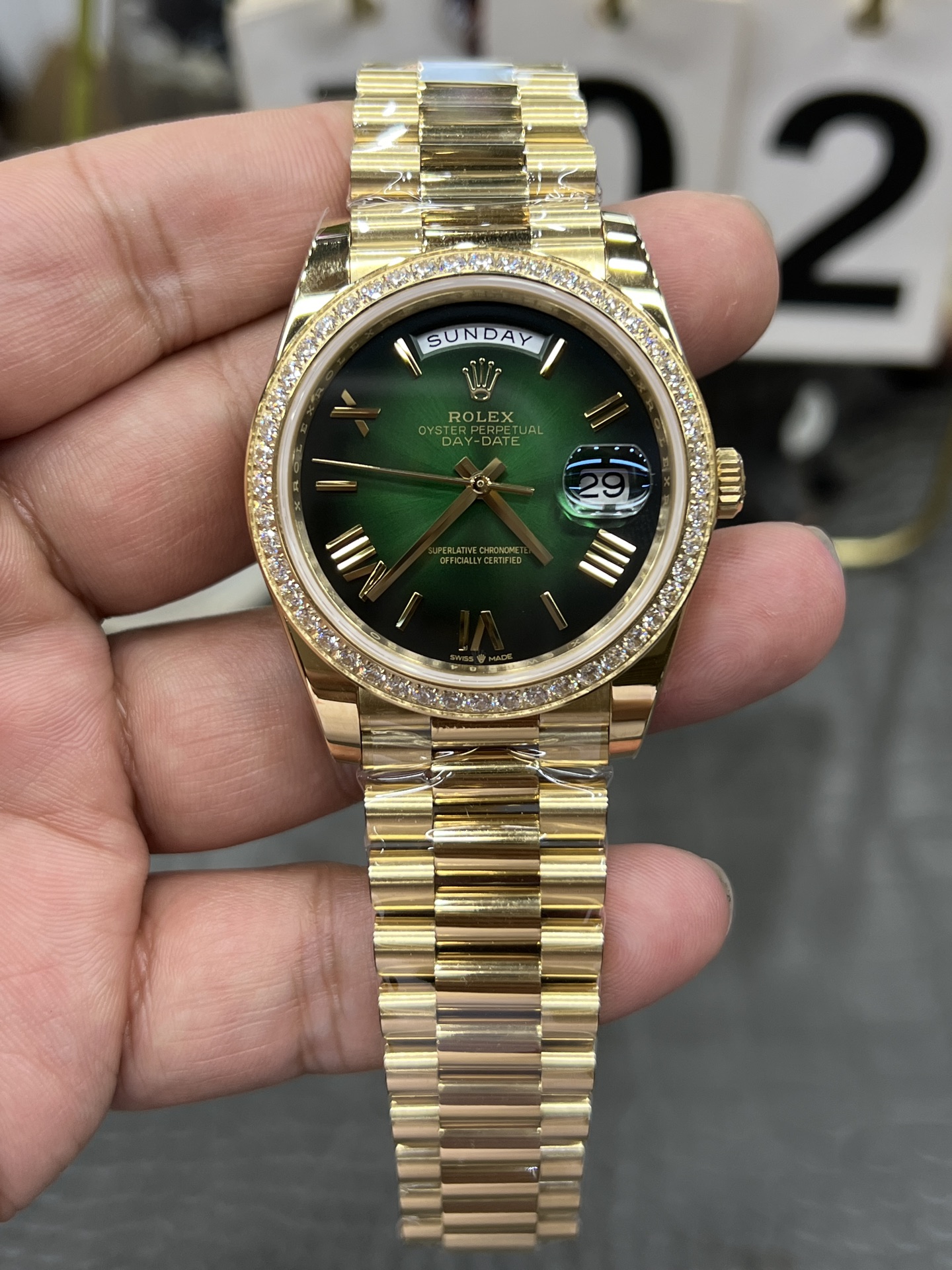 ROLEX ロレックス デイトジャスト 腕時計 メンズ 自動巻き 40mm グリーン ダイヤル ブラック