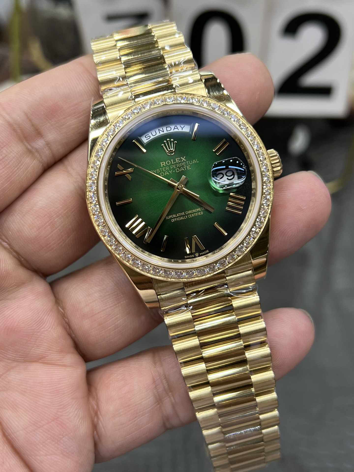 ROLEX ロレックス デイトジャスト 腕時計 メンズ 自動巻き 40mm グリーン ダイヤル ブラック - 画像 2