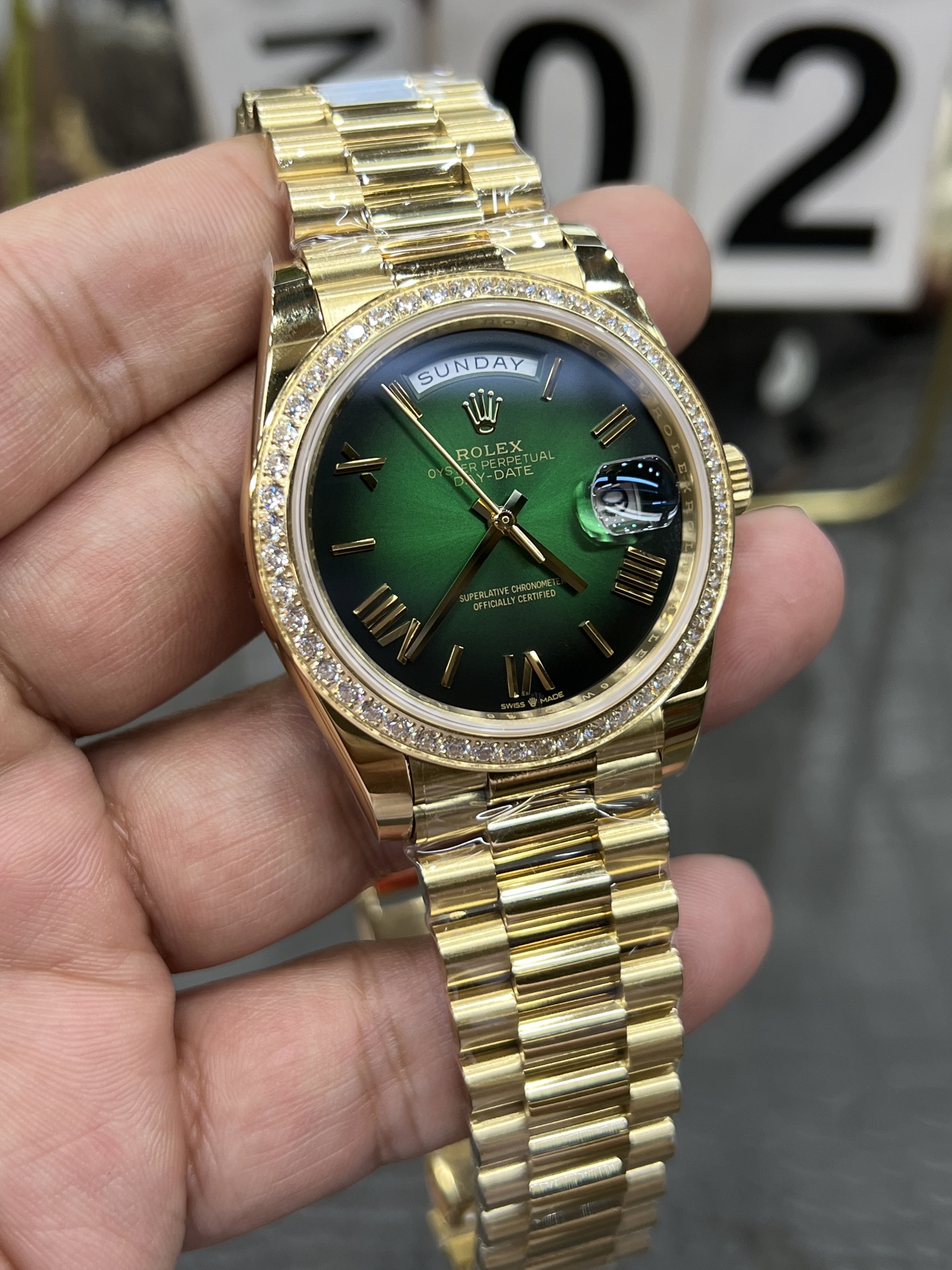 ROLEX ロレックス デイトジャスト 腕時計 メンズ 自動巻き 40mm グリーン ダイヤル ブラック - 画像 3