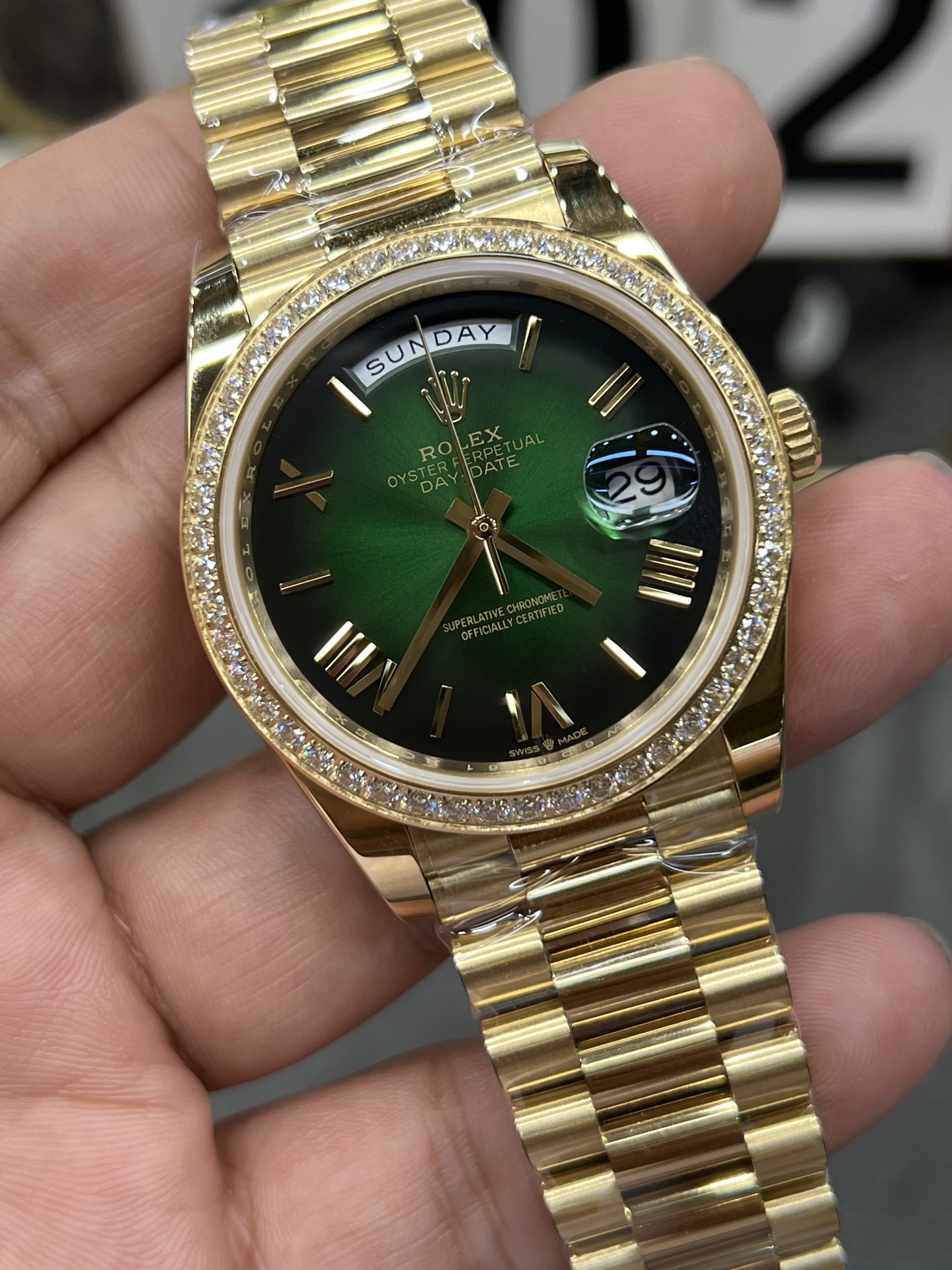 ROLEX ロレックス デイトジャスト 腕時計 メンズ 自動巻き 40mm グリーン ダイヤル ブラック - 画像 5