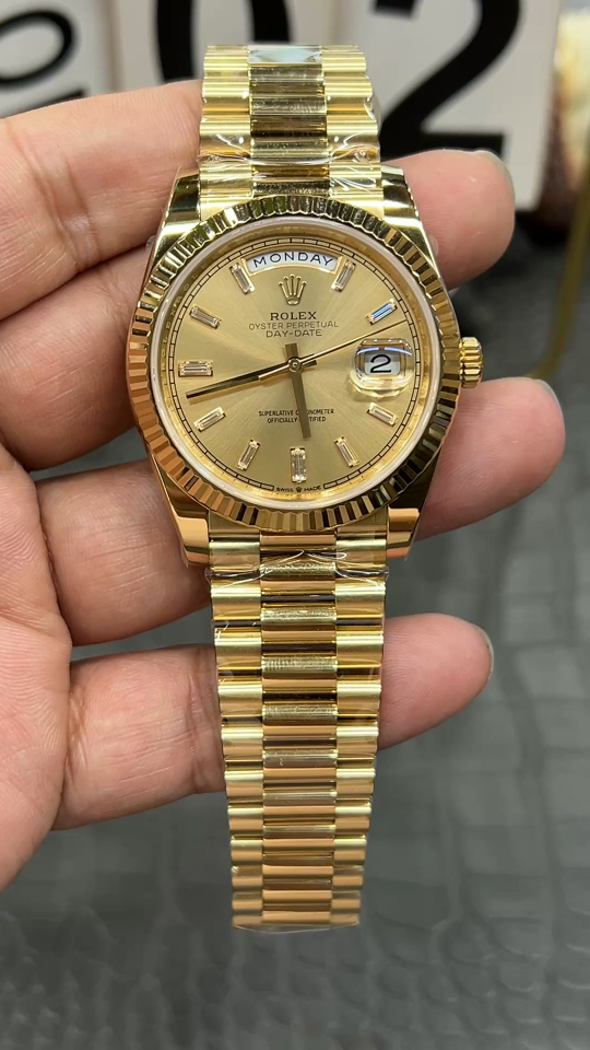 ROLEX ロレックス デイデイト 腕時計 メンズ 自動巻き 機械式 40mm ブラウン ゴールド