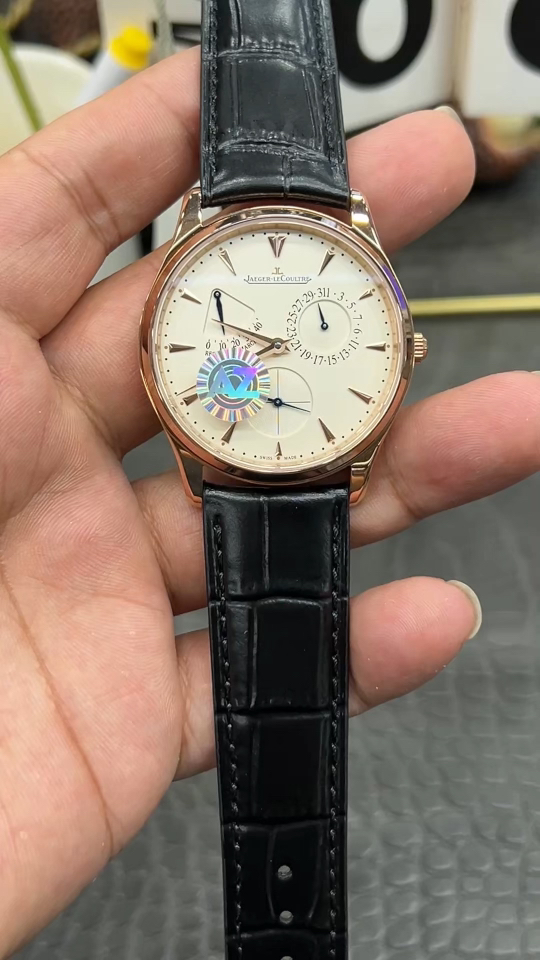 JAEGER-LECOULTRE ジェイコブ 腕時計 メンズ 超薄型 自動巻き 39mm ブラック