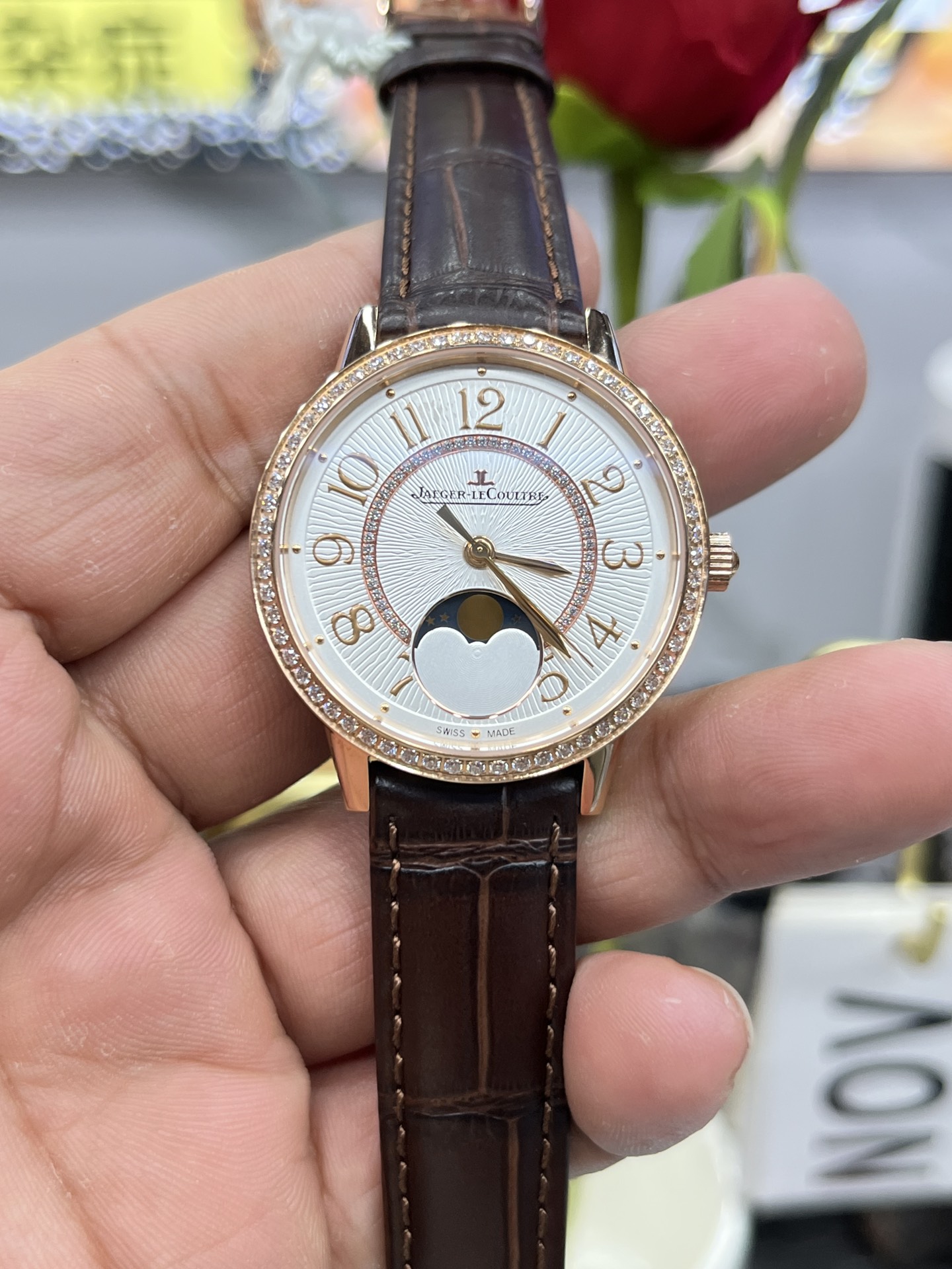 JAEGER-LECOULTRE ジャガー・ルクルト レディース 腕時計 月相表示 自動巻き 36mm ローズゴールド ブラック