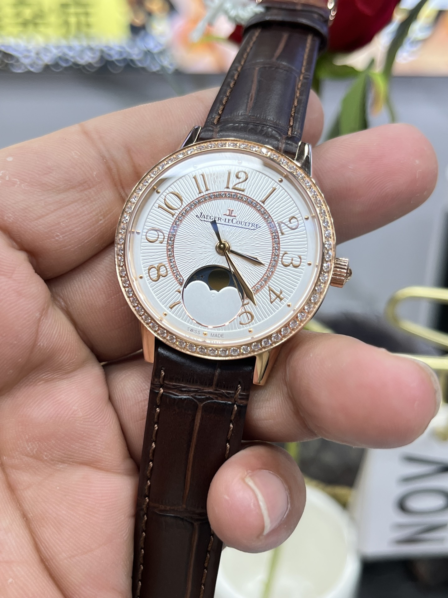 JAEGER-LECOULTRE ジャガー・ルクルト レディース 腕時計 月相表示 自動巻き 36mm ローズゴールド ブラック - 画像 2