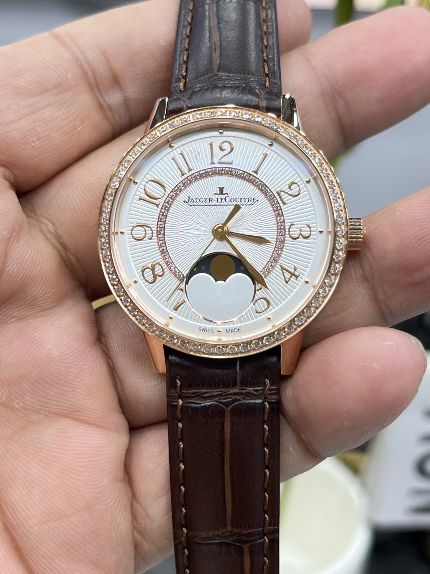 JAEGER-LECOULTRE ジャガー・ルクルト レディース 腕時計 月相表示 自動巻き 36mm ローズゴールド ブラック - 画像 5