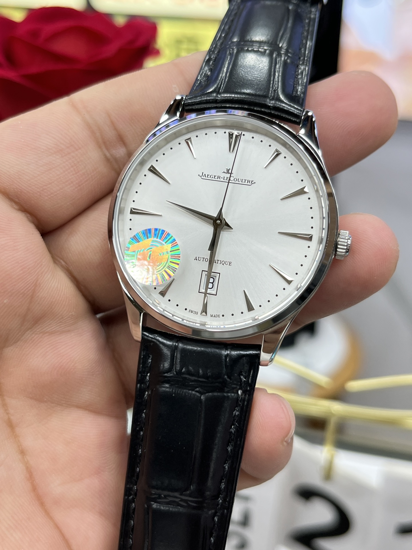 JAEGE R-LECOULTRE ジェイエールルコルト 腕時計 メンズ 自動巻き 機械式 レザーベルト ブラック - 画像 2