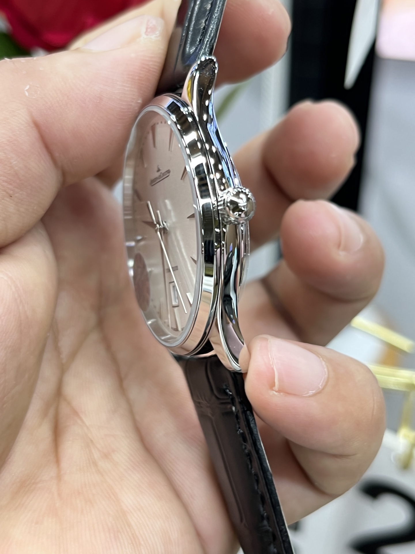 JAEGE R-LECOULTRE ジェイエールルコルト 腕時計 メンズ 自動巻き 機械式 レザーベルト ブラック - 画像 6