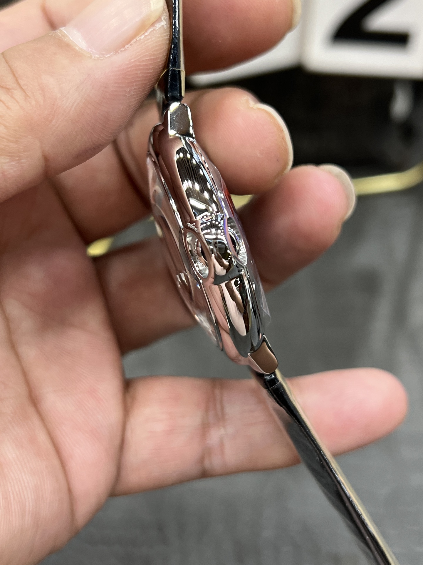 CARTIER カルティエ ブルガリ 腕時計 メンズ 自動巻き ローマ数字 レザーベルト ホワイト ブラック - 画像 6