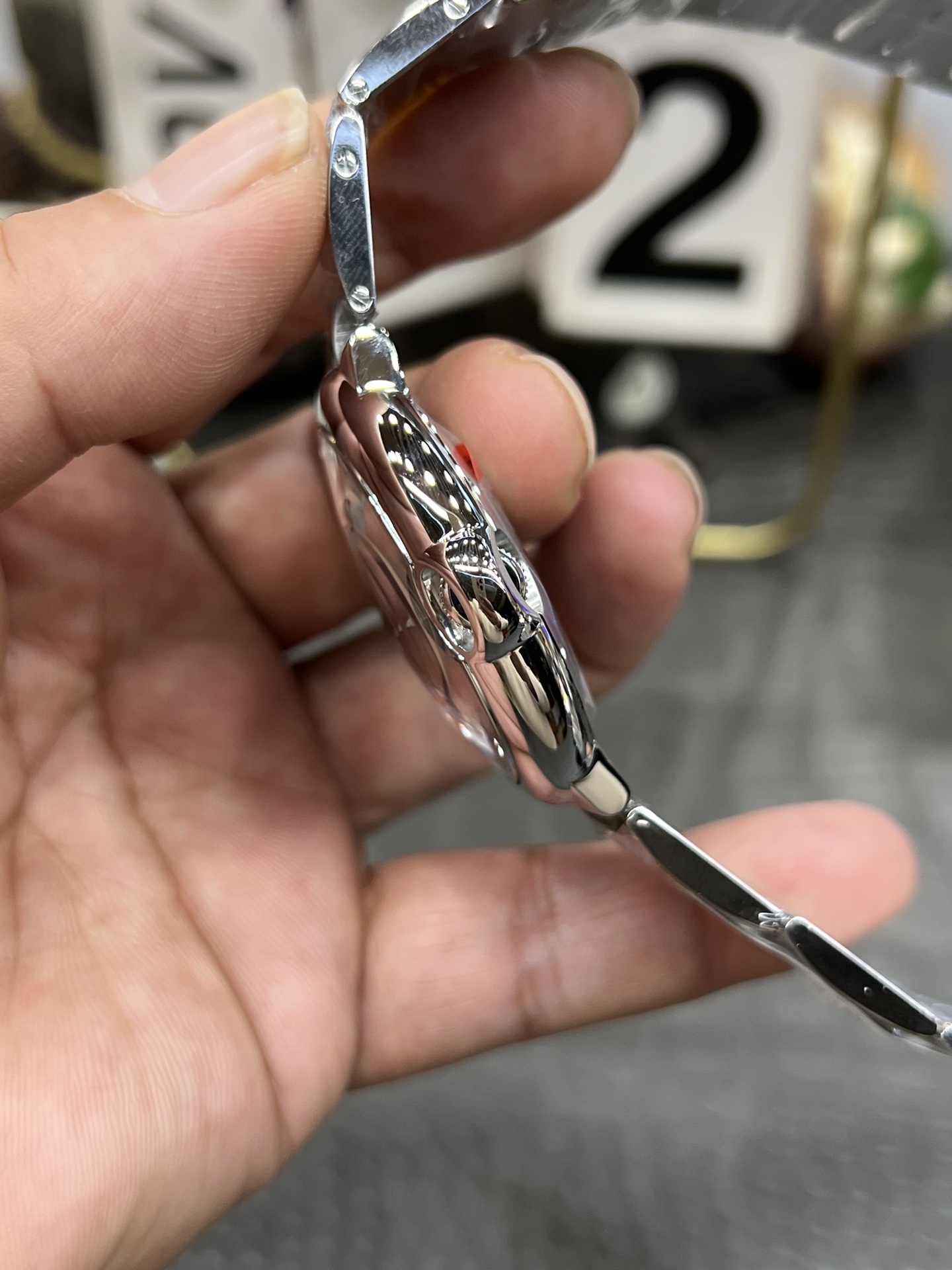 AF カルティエ ブルーバルーン 腕時計 メンズ 自動巻き 42mm ステンレススチール ホワイト ブラック - 画像 1