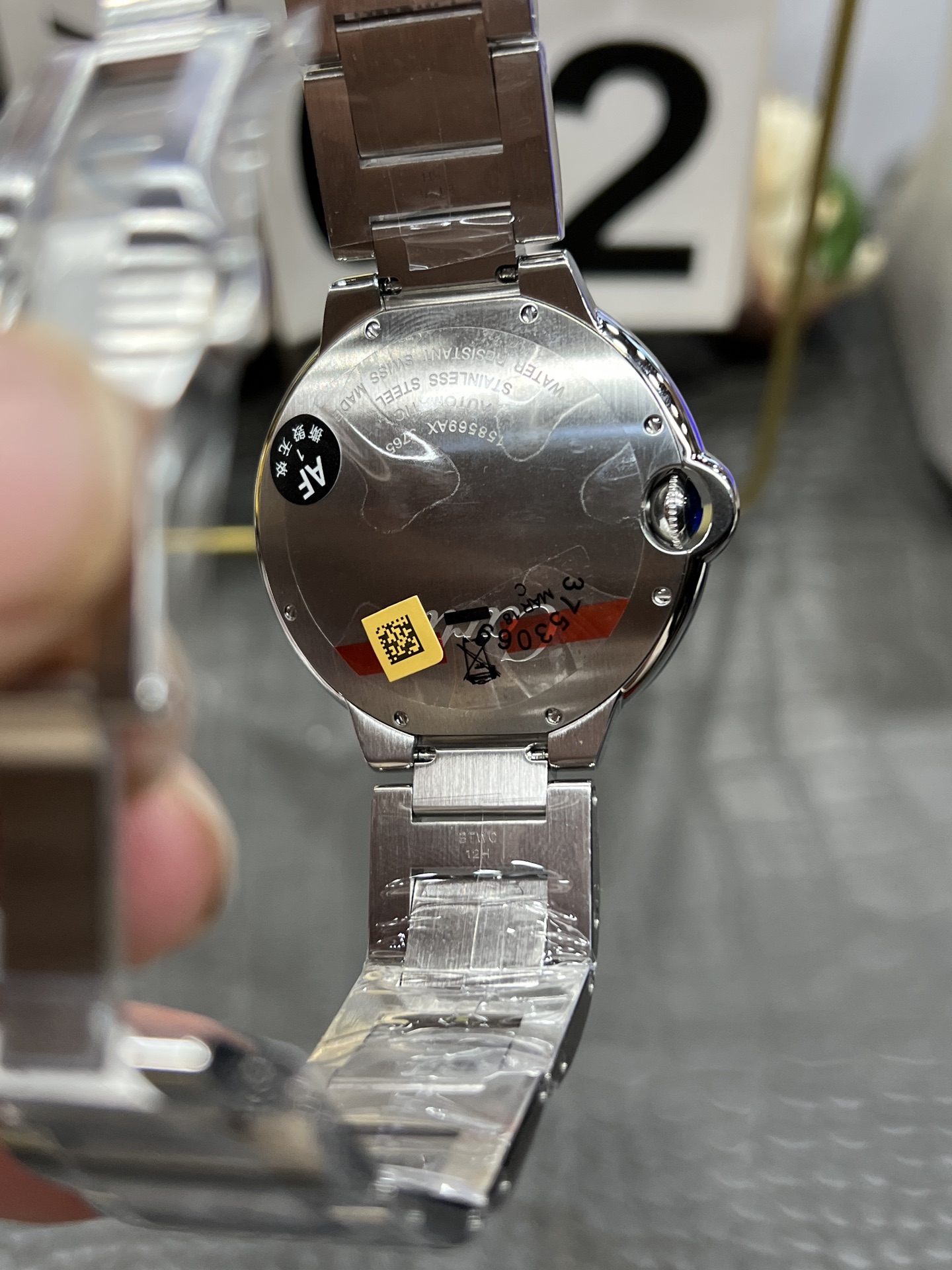 AF カルティエ ブルーバルーン 腕時計 メンズ 自動巻き 42mm ステンレススチール ホワイト ブラック - 画像 2