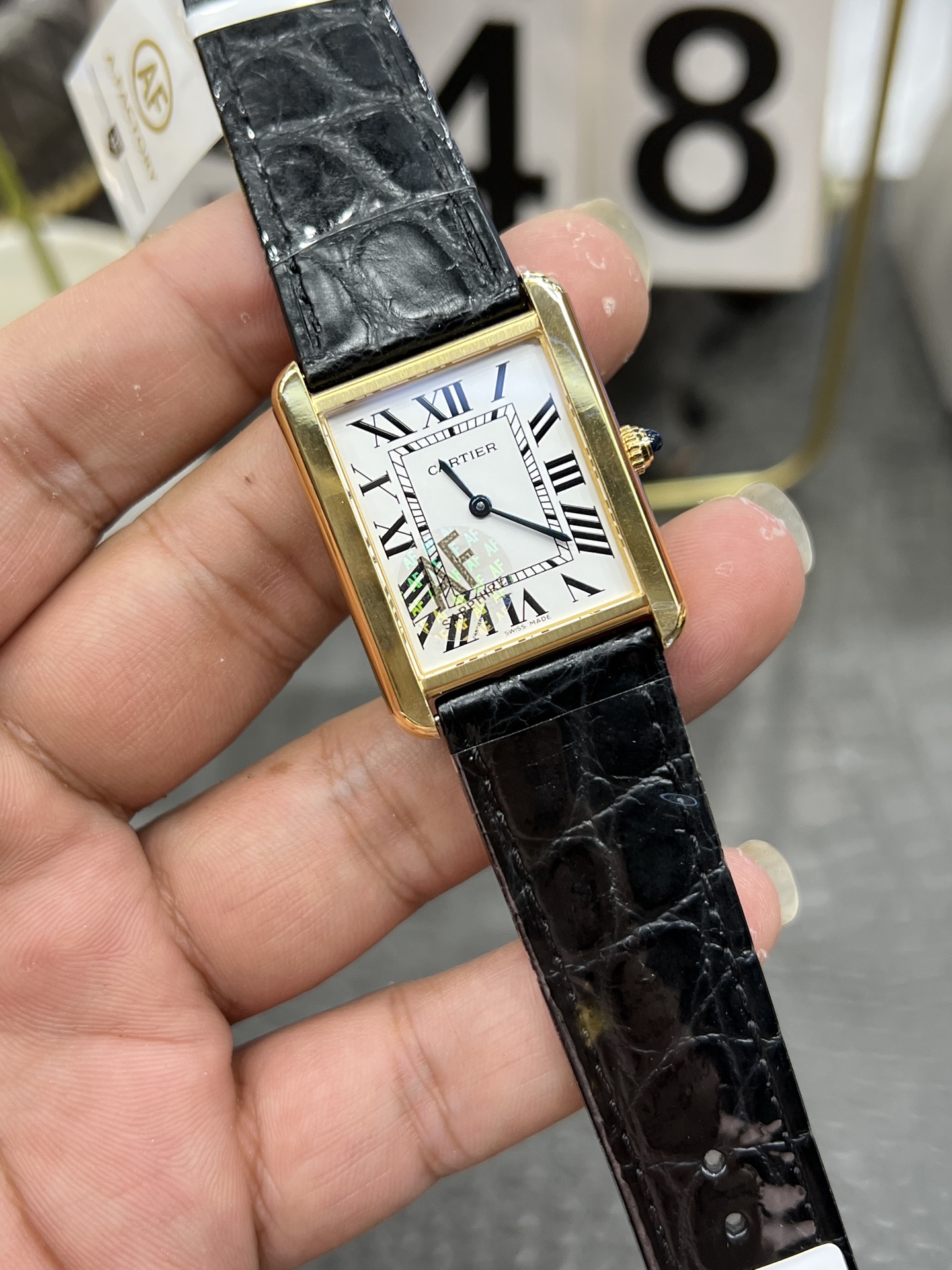 AF カルティエ 新タンクシリーズ 腕時計 メンズ 33.5mm 25.5mm 快拆 ブラック - 画像 2