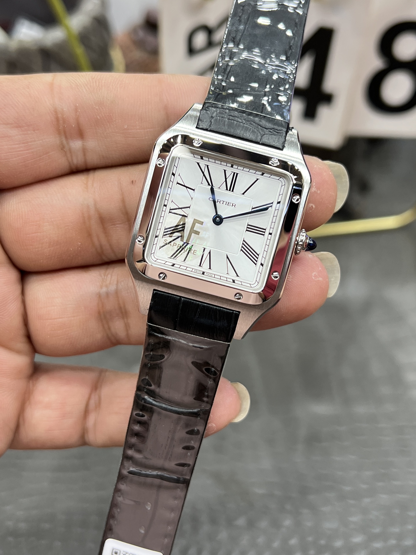 CARTIER カルティエ サンダース 腕時計 メンズ 41.9mm シルバー ブラック - 画像 2